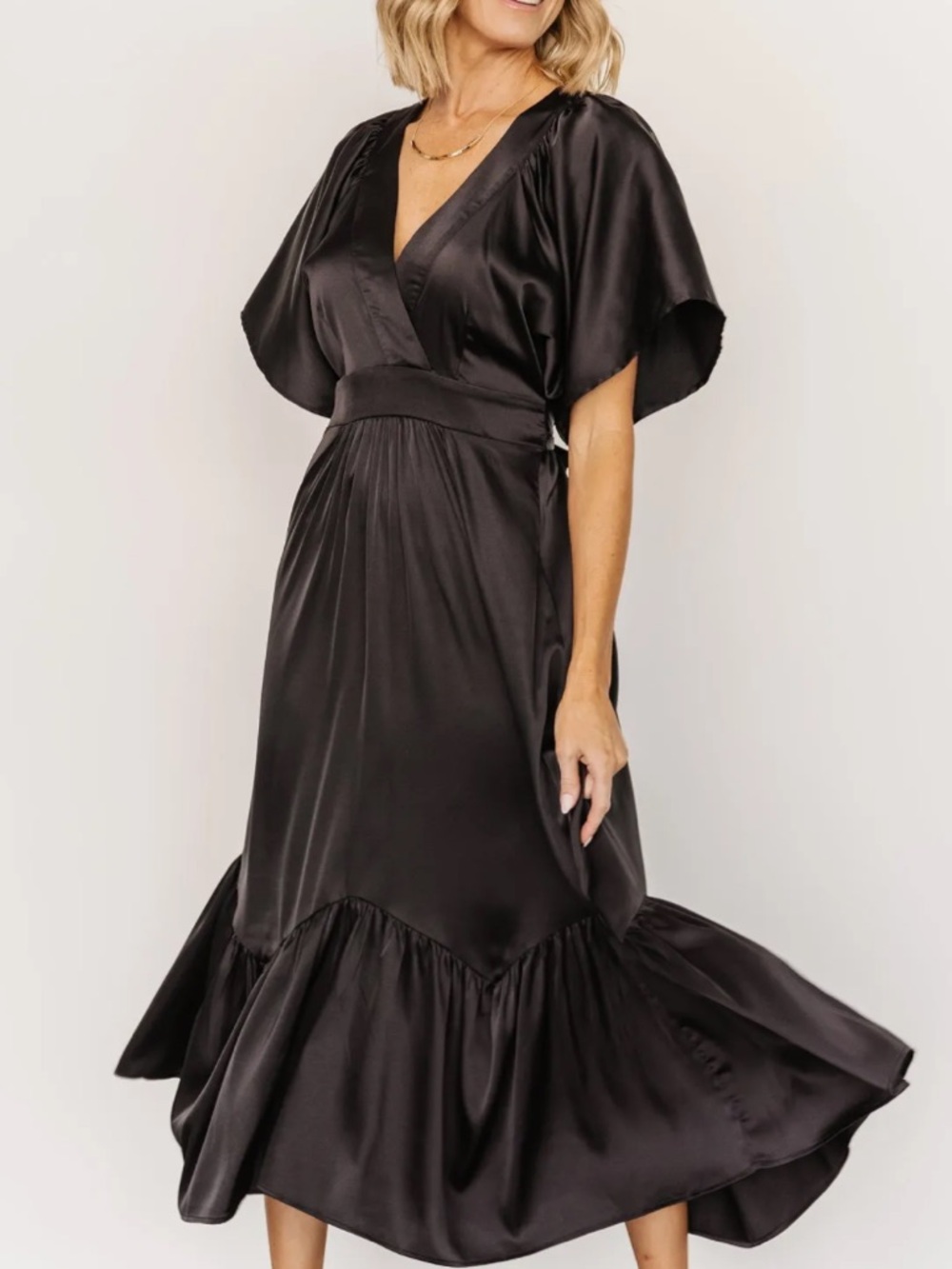 Baltic Born Pasadena Satin Dress Black Large